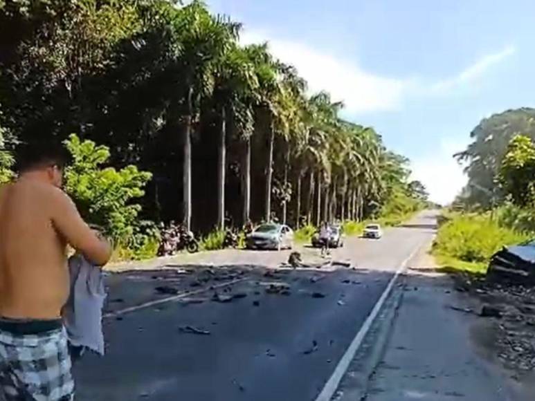 Las imágenes del fuerte choque entre bus y taxi en Cortés que segó una vida; hay un herido en el hospital