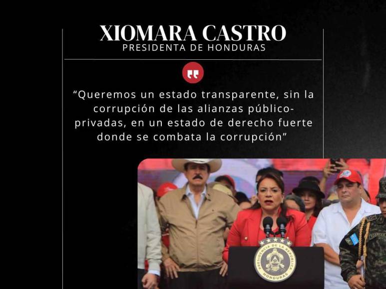 Frases de la presidenta Xiomara Castro en su discurso previo a iniciar movilización hacia el CN