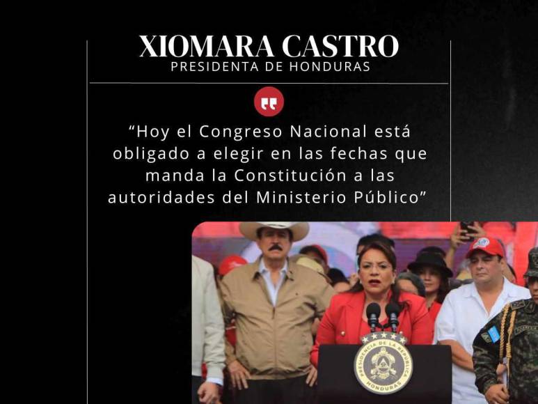 Frases de la presidenta Xiomara Castro en su discurso previo a iniciar movilización hacia el CN