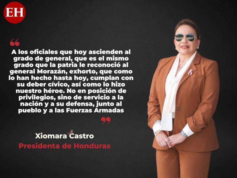 Incluir Cátedra Morazánica en los centros educativos: frases de Xiomara Castro en el Día del Soldado