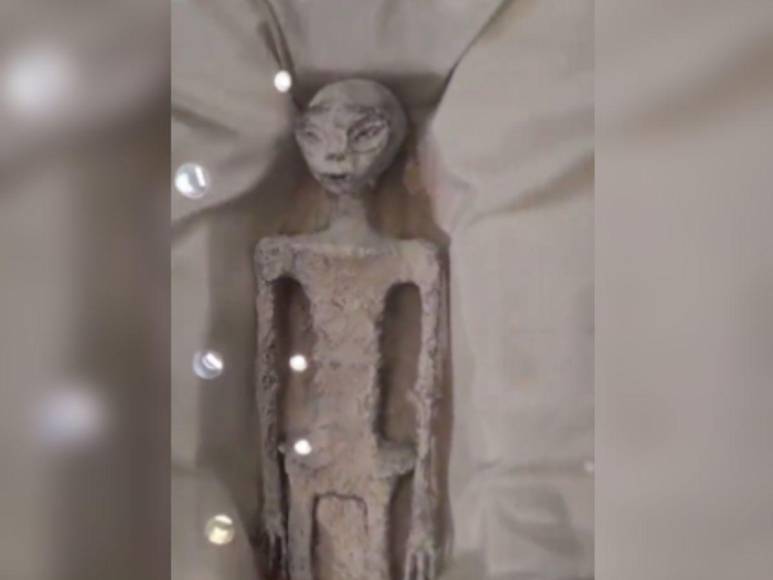 Con huevos en su abdomen y tres largos dedos: así son los “extraterrestres” presentados en Congreso de México