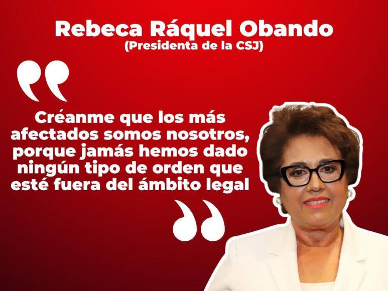 Rebeca Ráquel Obando, presidenta de la CSJ, sobre intervención a Juzgados