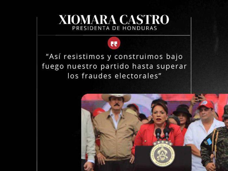 Frases de la presidenta Xiomara Castro en su discurso previo a iniciar movilización hacia el CN