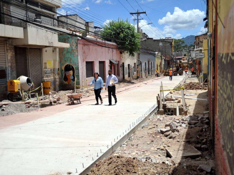 Ya toma forma el nuevo diseño de la avenida Cervantes en el centro histórico de Tegucigalpa