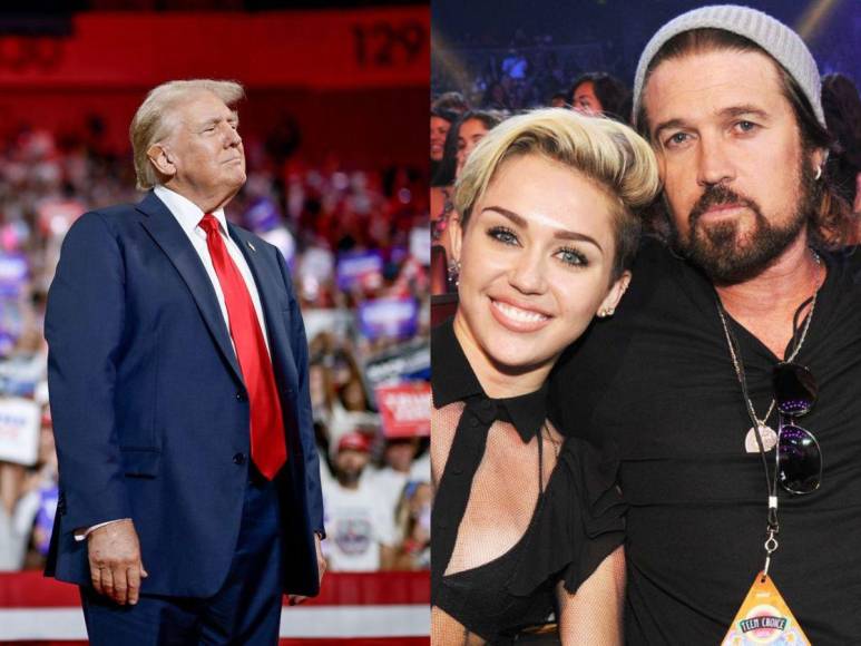 Donald Trump arremete contra Miley Cyrus frente a su padre durante un mitin