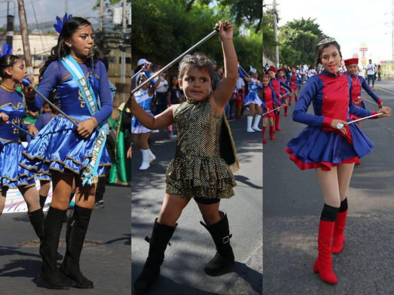 Pequeñas palillonas rinden tributo a la patria en desfiles en la capital