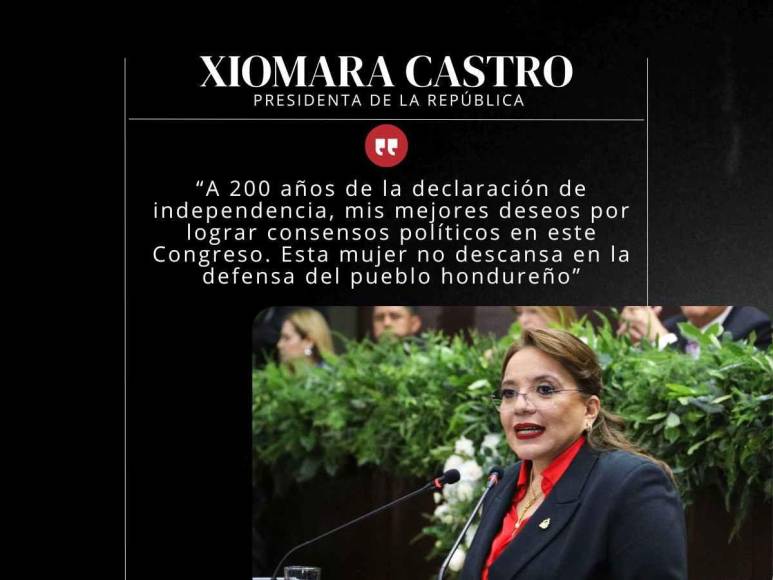 Frases de Xiomara Castro en su informe anual durante tercera legislatura del CN