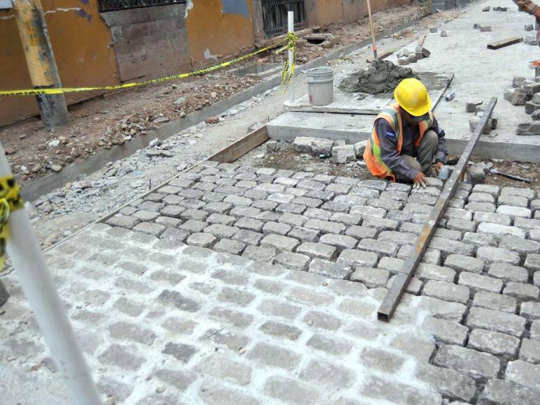 Ya toma forma el nuevo diseño de la avenida Cervantes en el centro histórico de Tegucigalpa