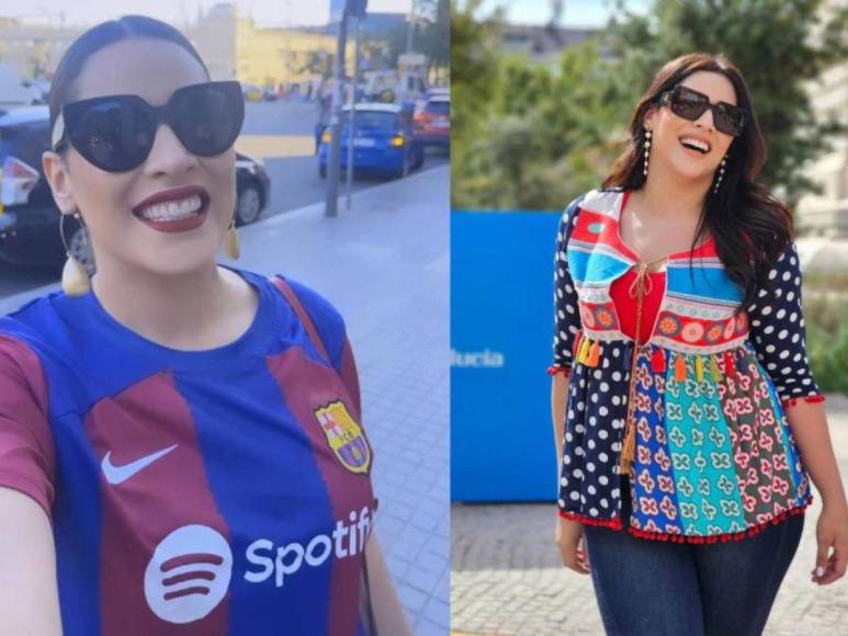 Carolina Lanza sorprende en partido del Barcelona, ¿cuál fue el motivo de su presencia?