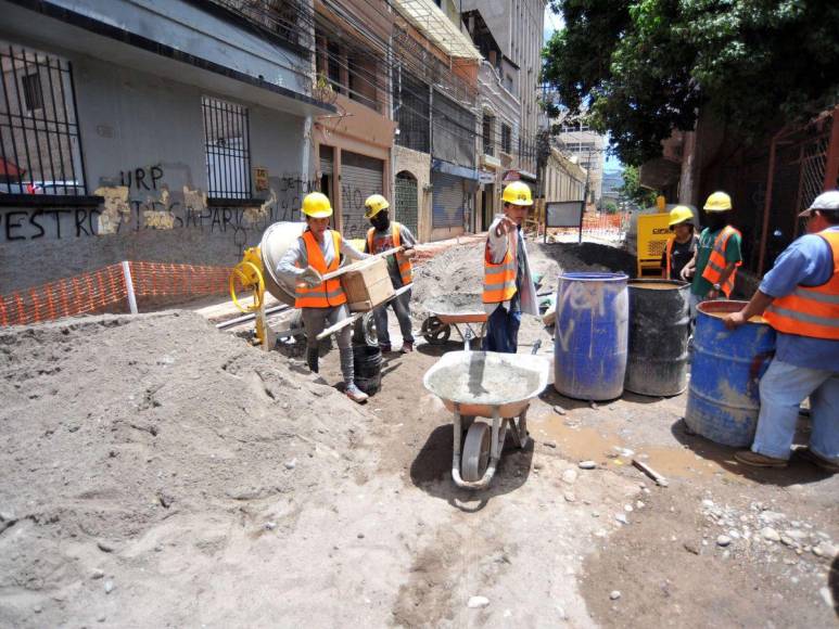 Ya toma forma el nuevo diseño de la avenida Cervantes en el centro histórico de Tegucigalpa