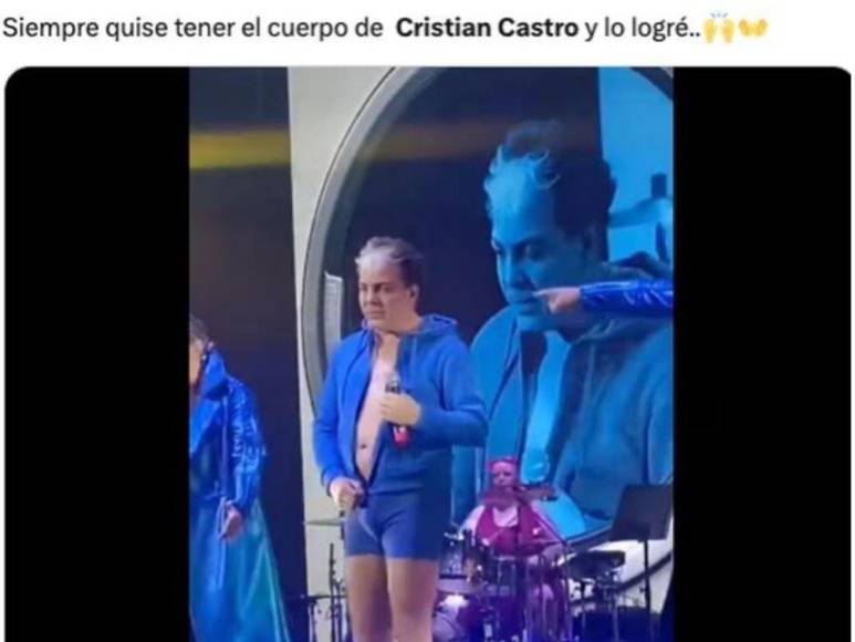 Los memes que provocó Cristian Castro al quitarse la ropa durante un concierto