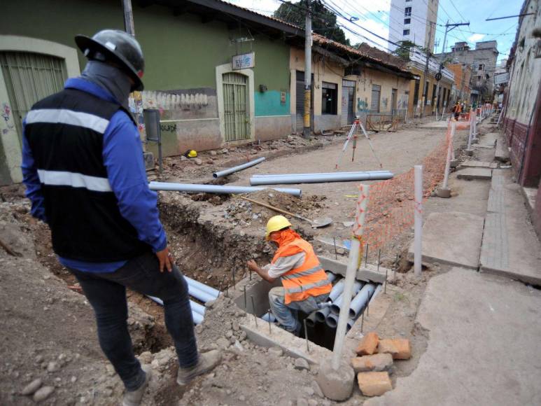 Ya toma forma el nuevo diseño de la avenida Cervantes en el centro histórico de Tegucigalpa