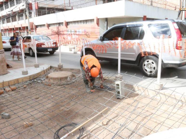 Así lucen los avances en la avenida Cervantes en el centro de Tegucigalpa