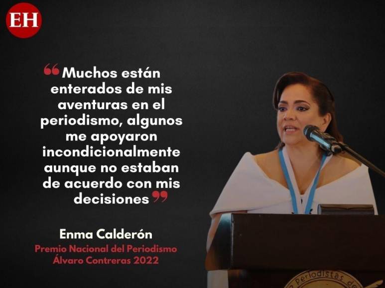 Las frases de la periodista Enma Calderón al recibir el premio “Álvaro Contreras”