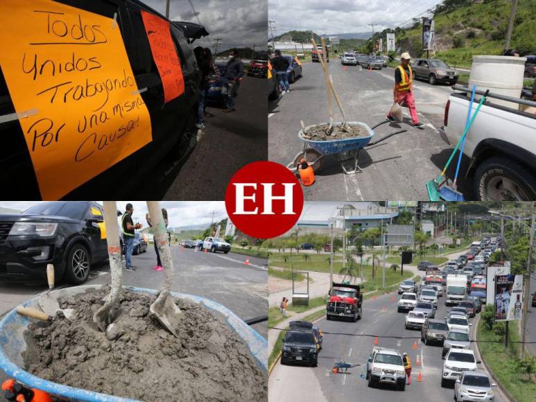 ¡Bacheo voluntario! Capitalinos salen a reparar las calles (FOTOS)