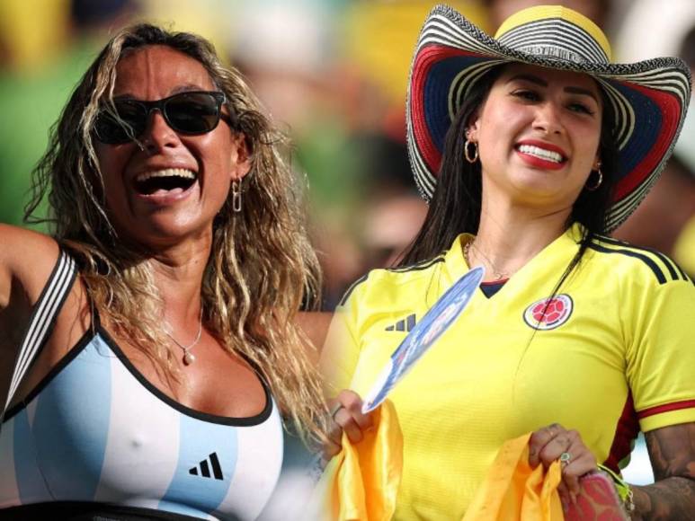 Argentina y Colombia “pelean” en las gradas con sus bellas de aficionadas en Copa América