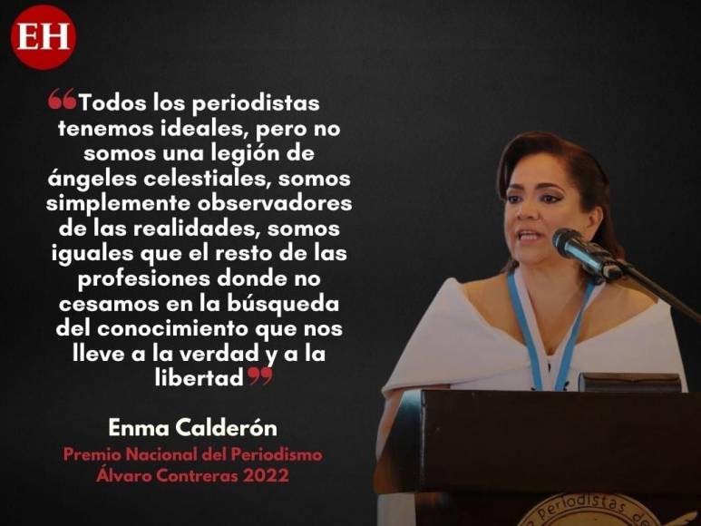 Las frases de la periodista Enma Calderón al recibir el premio “Álvaro Contreras”