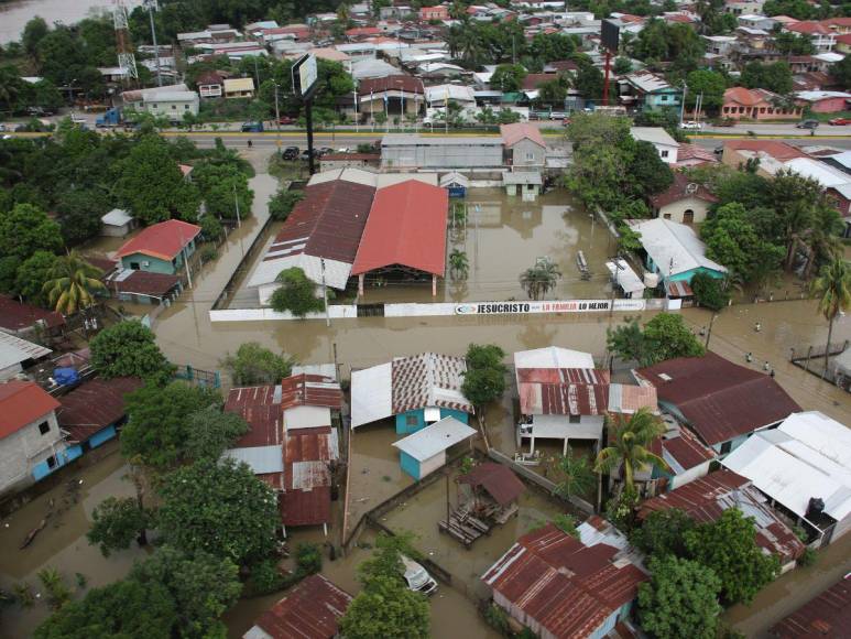 Fuertes lluvias inundan a El Progreso y el Valle de Sula