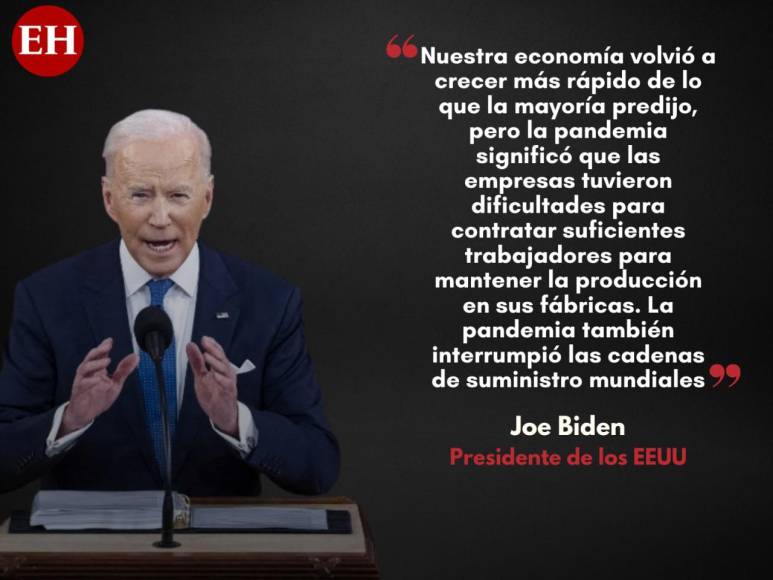 Las frases más destacadas del primer discurso del Estado de la Unión de Biden