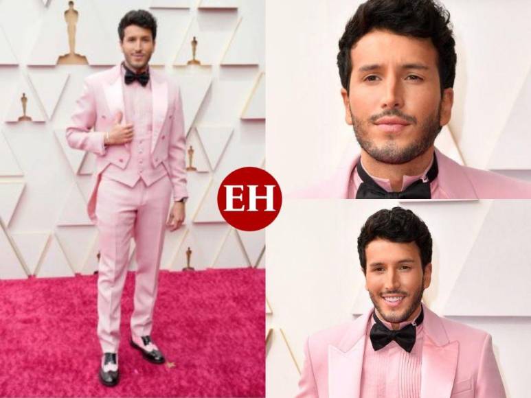 Sebastián Yatra divide las redes con su traje rosa en los Oscar 2022