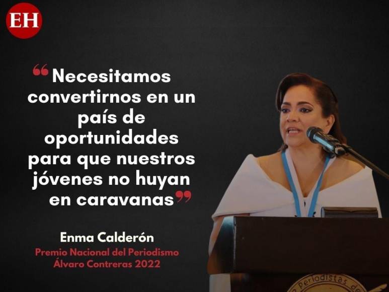 Las frases de la periodista Enma Calderón al recibir el premio “Álvaro Contreras”