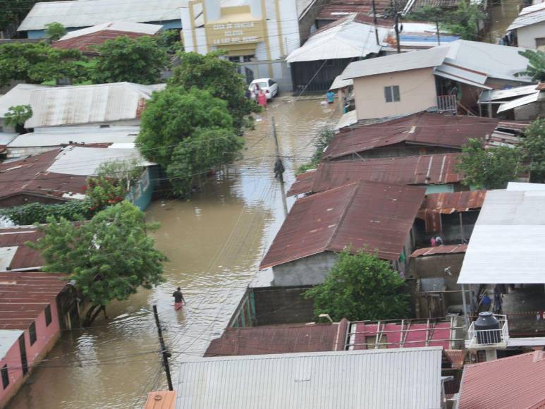 Fuertes lluvias inundan a El Progreso y el Valle de Sula