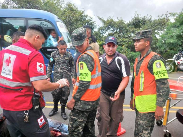 Caos en la carretera a Olancho luego de trágico accidente de autobús