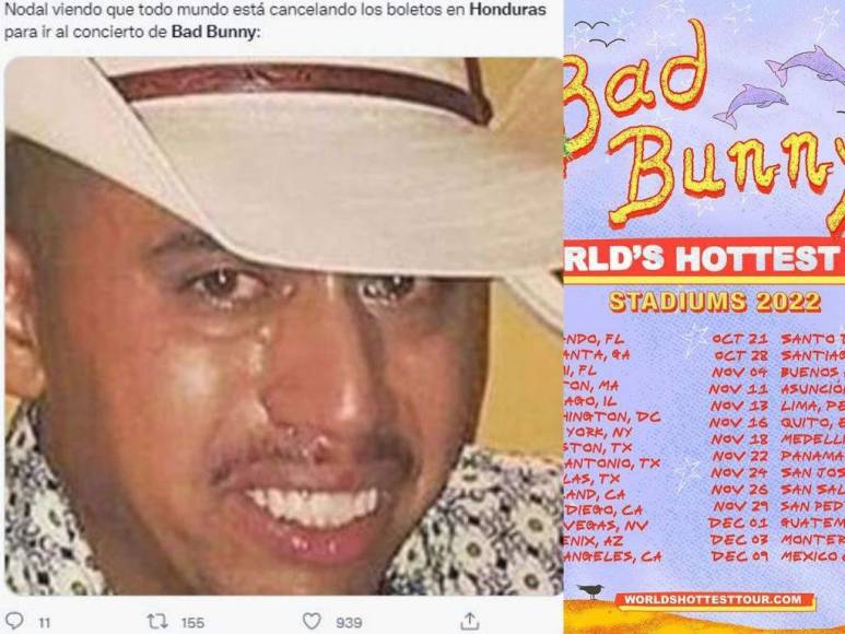 Los memes más divertidos que dejó el anuncio del concierto de Bad Bunny en Honduras