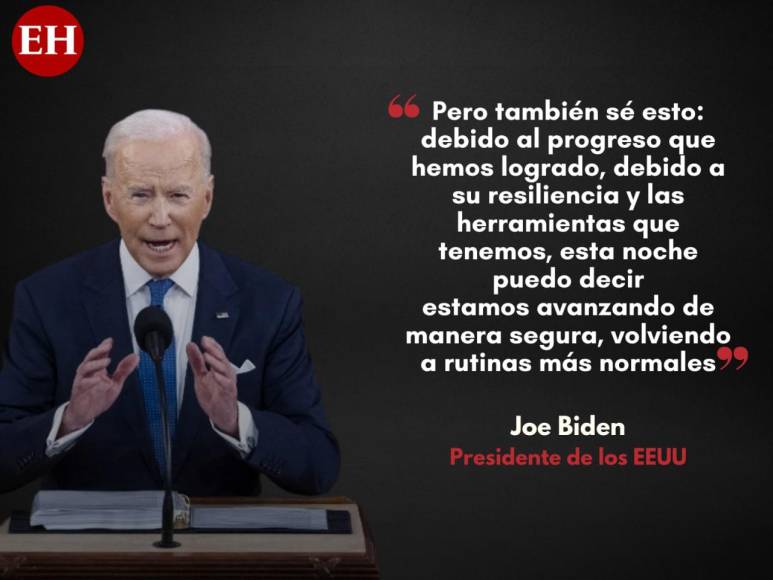 Las frases más destacadas del primer discurso del Estado de la Unión de Biden