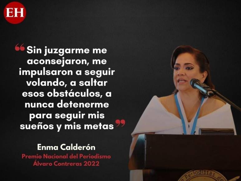 Las frases de la periodista Enma Calderón al recibir el premio “Álvaro Contreras”