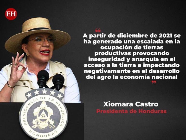 Las frases de Xiomara Castro sobre la creación de la comisión de seguridad agraria y acceso a la tierra