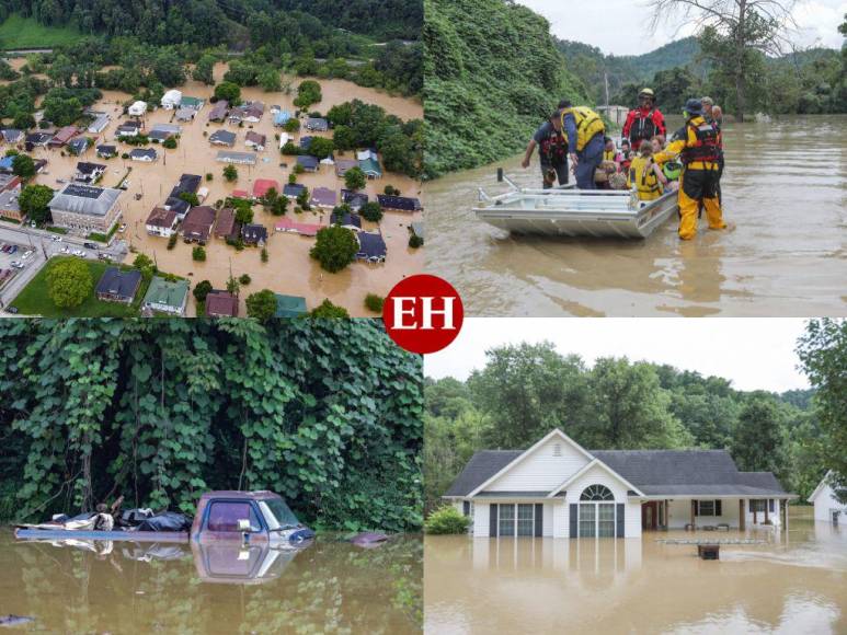 Las impactantes imágenes de las inundaciones en Kentucky, Estados Unidos