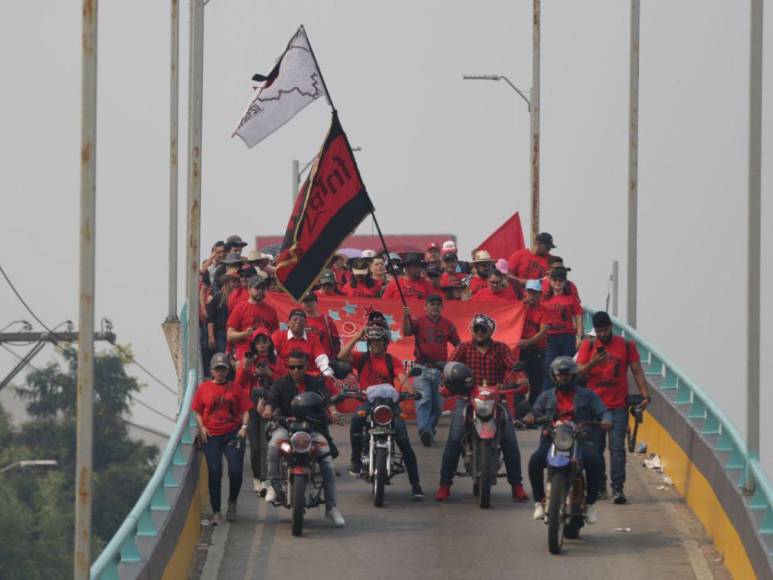 Las mejores imágenes de la marcha del Día del Trabajo en Tegucigalpa