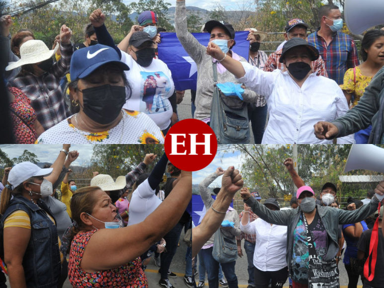 Simpatizantes de JOH protestan frente a la CSJ en apoyo a petición de arresto domiciliario (FOTOS)