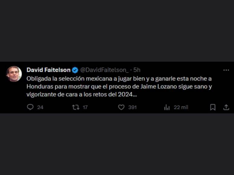 Faitelson tira dardo y los medios se preparan para el Honduras-México