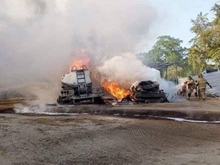 Imágenes de explosión de cisternas de combustible en San Pedro Sula