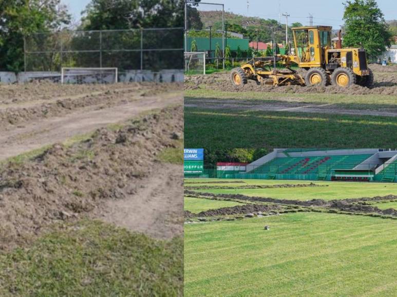 Marathón sorprende con reparación de cancha del estadio Yankel Rosenthal