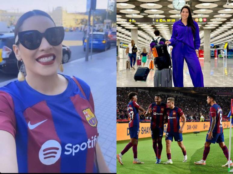 Carolina Lanza sorprende en partido del Barcelona, ¿cuál fue el motivo de su presencia?