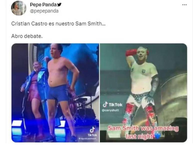 Los memes que provocó Cristian Castro al quitarse la ropa durante un concierto