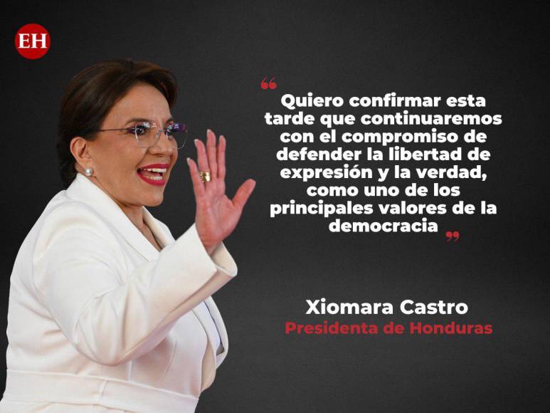 Las frases de la presidenta Xiomara Castro durante la entrega del Premio Álvaro Contreras