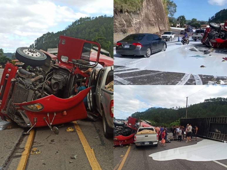 Un conductor atrapado y cuantiosos daños materiales: lo que dejó el accidente en la curva de Taulabé