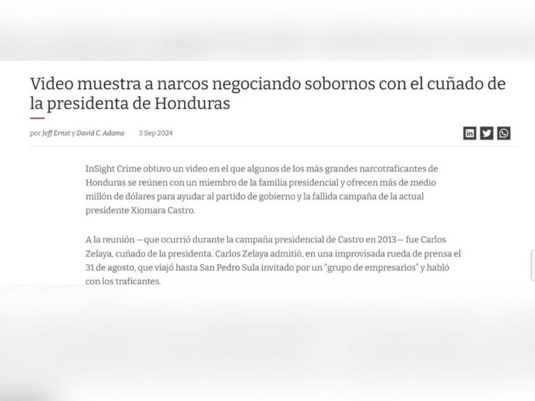 “Negoció sobornos con narcos”: Así informan medios internacionales sobre el narcovideo de Carlos Zelaya