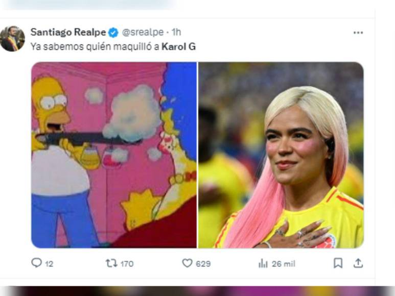 Los memes que dejó la actuación de Karol G en la final de la Copa América 2024