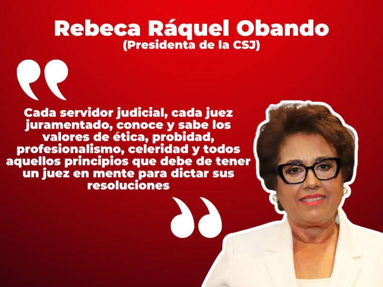 Rebeca Ráquel Obando, presidenta de la CSJ, sobre intervención a Juzgados