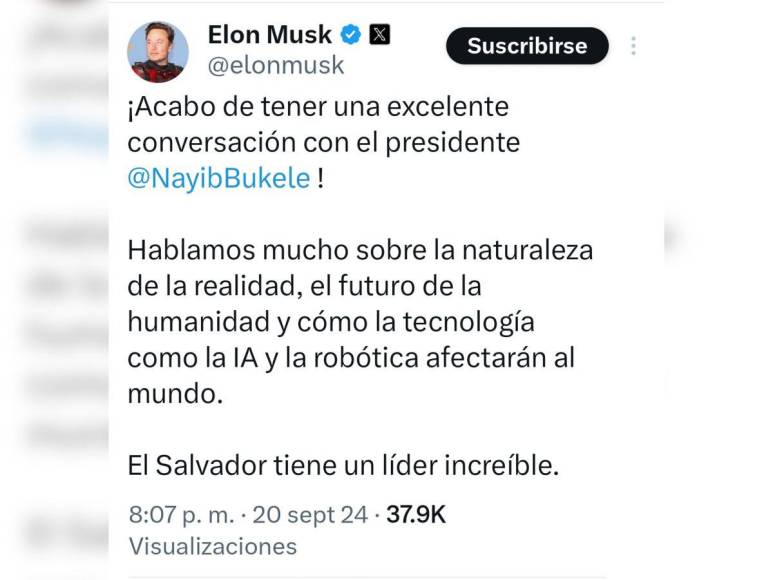 Así fue la reunión de Nayib Bukele, presidente de El Salvador, y Elon Musk