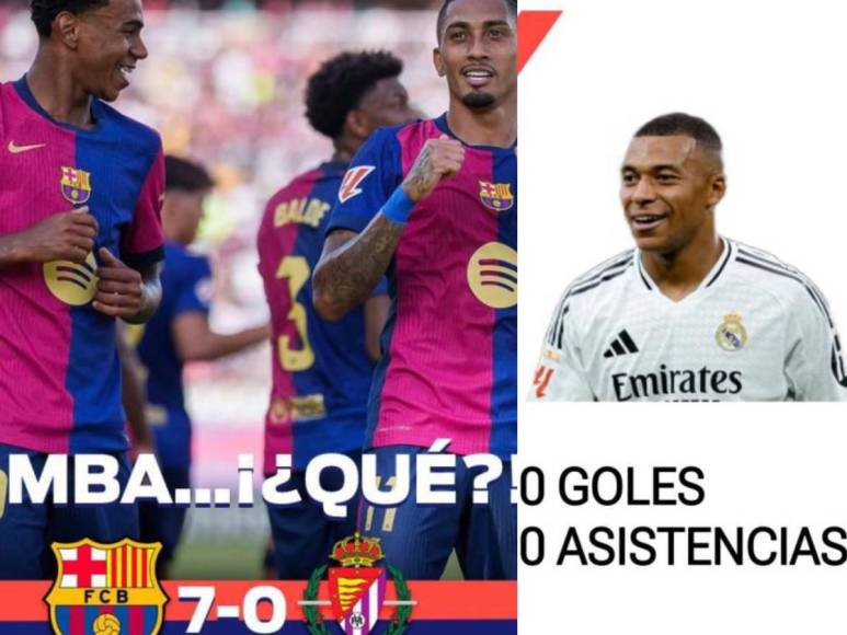 Memes destrozan a Kylian Mbappé tras paliza del Barcelona al Valladolid