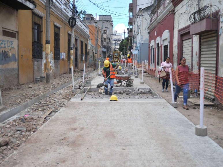 Ya toma forma el nuevo diseño de la avenida Cervantes en el centro histórico de Tegucigalpa