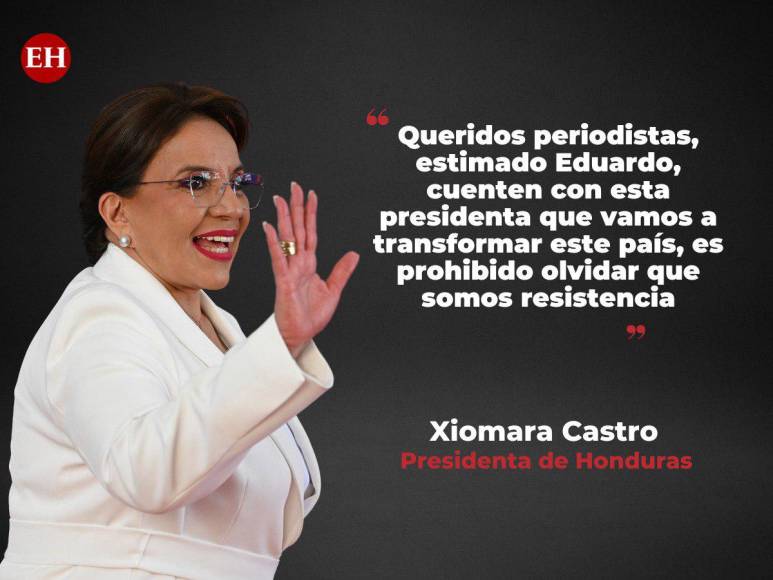 Las frases de la presidenta Xiomara Castro durante la entrega del Premio Álvaro Contreras