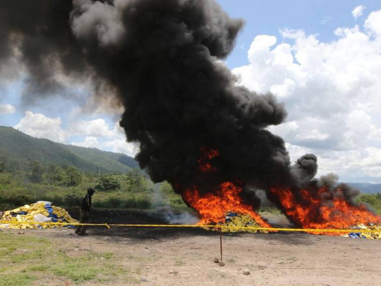 Así fue la destrucción de más de cuatro toneladas de cocaína