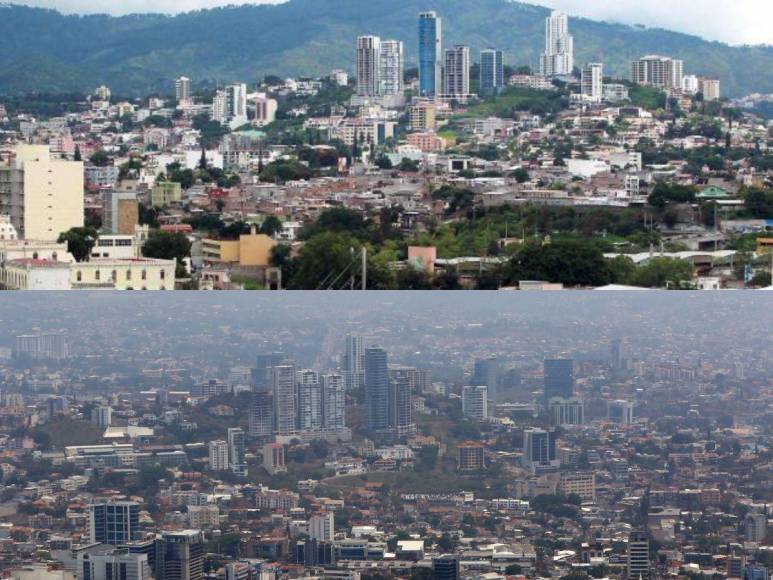 Tegucigalpa “parece desaparecer” entre capas de humo